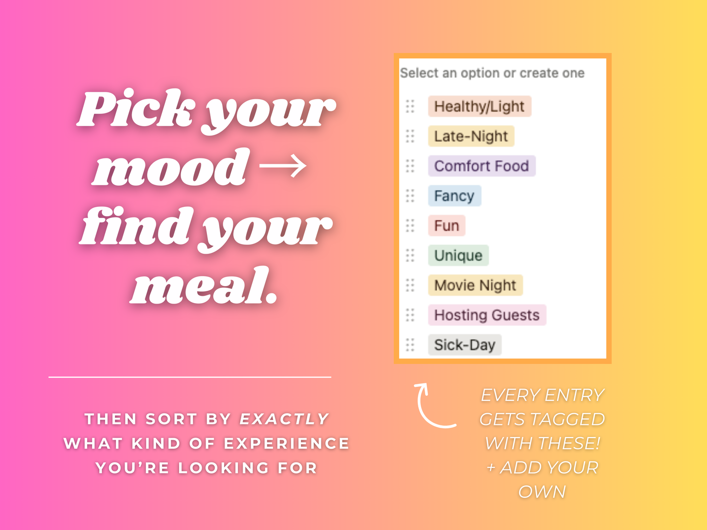 Favorite Takeout Tracker- Notion Template | Organize Your Go-To Takeout Orders